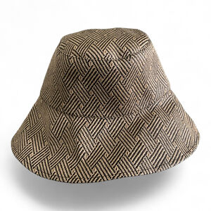 FLAG Accessories Black Beige Woven Bucket Hat One Size
